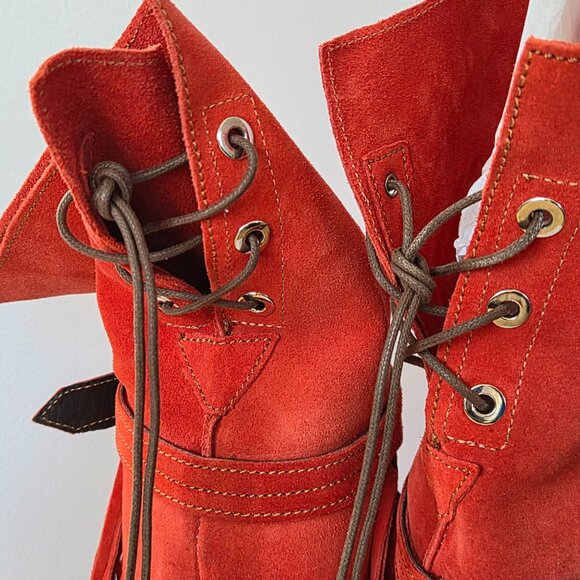 Never Worn Red El Vaquero Colleen Boots Sz 40 - Picture 10 of 12